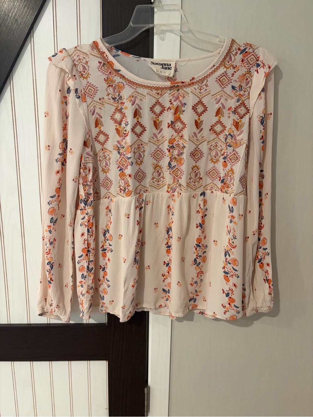 Savanna Jane Cottage Core‎ Embroidered Prairie Top Size Large